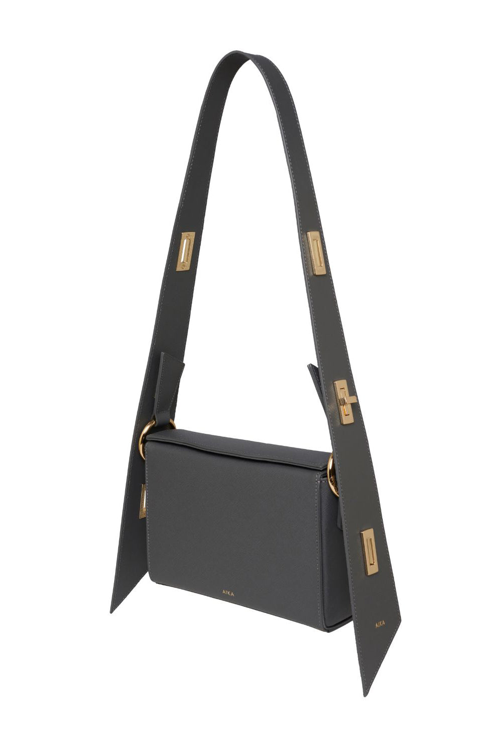 Aika Concept-Leather Istanbul Bag Grey-Omuz Çantası-2-roqelvaxirum.shop