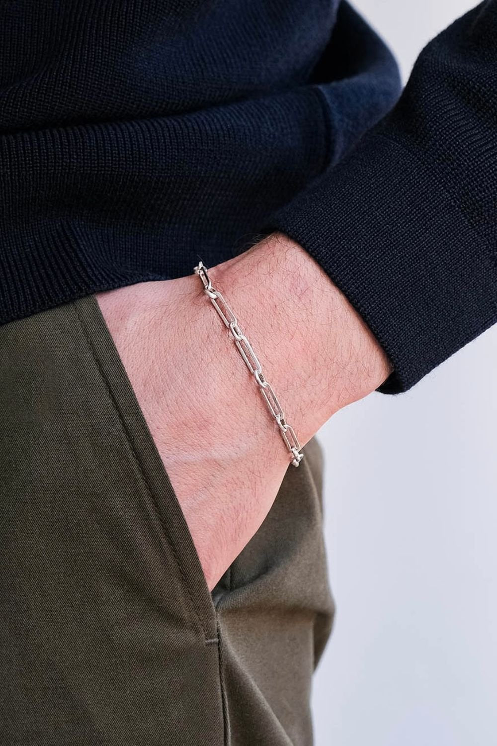 Aleyna Cebeci Jewelry-Rectangle Zincir Bileklik, 925 Ayar Gümüş-Bileklik-3-roqelvaxirum.shop