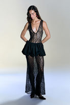 Alreves-Bruma Lace Balloon Skirt Maxi Dress-Elbise-1-roqelvaxirum.shop