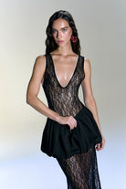Alreves-Bruma Lace Balloon Skirt Maxi Dress-Elbise-4-roqelvaxirum.shop