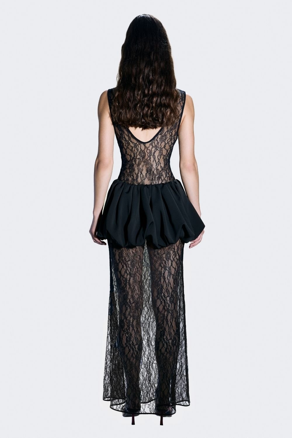 Alreves-Bruma Lace Balloon Skirt Maxi Dress-Elbise-5-roqelvaxirum.shop