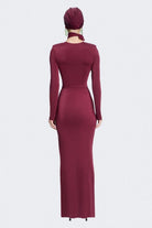Alreves-Noche Burgundy Maxi Dress-Elbise-3-roqelvaxirum.shop