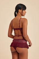 Amarelle-Roma Bordo Balenli Dantel Detaylı Babydoll-Babydoll-8-roqelvaxirum.shop