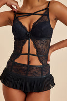 Amarelle-Roma Siyah Balenli Dantel Detaylı Babydoll-Babydoll-10-roqelvaxirum.shop