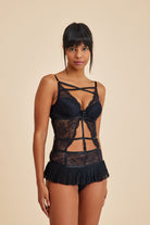 Amarelle-Roma Siyah Balenli Dantel Detaylı Babydoll-Babydoll-6-roqelvaxirum.shop