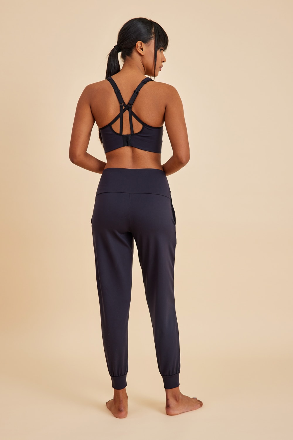 Amarelle-Sportive Siyah Light Touch Bilekten Lastikli Jogger Eşofman Alt-Eşofman-4-roqelvaxirum.shop