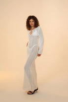 Mozto-Amaris Knitted White Maxi Beach Dress-Elbise-4-roqelvaxirum.shop