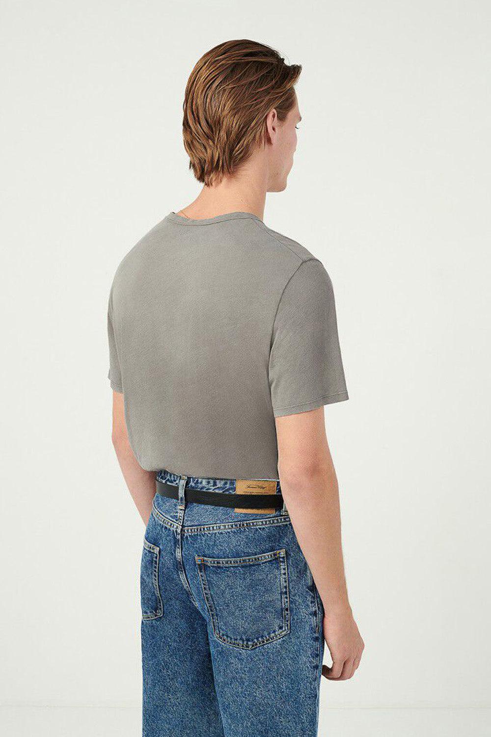 American Vintage-Devon Vintage Grey T-shirt-T-Shirts-4-roqelvaxirum.shop