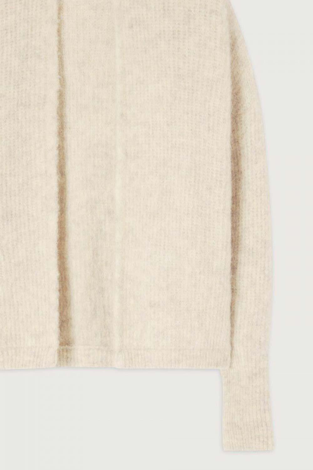 American Vintage-Gilet ML Col Chale Nacre Chine-Kazak & Triko-2-roqelvaxirum.shop