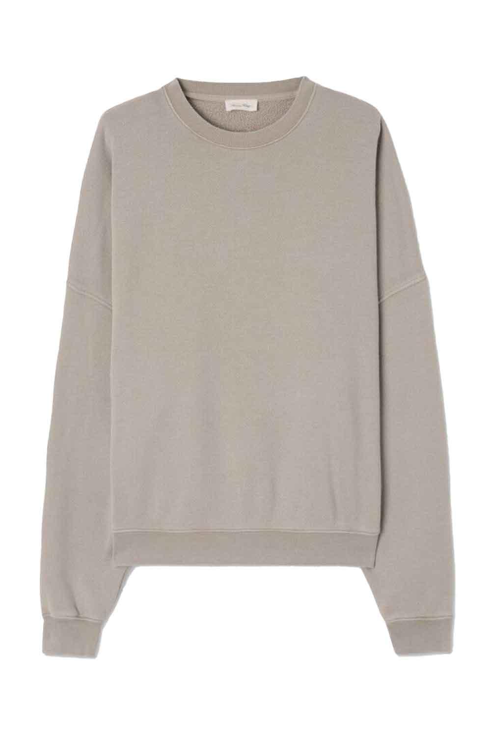 American Vintage-Sweat ML Col Rond Taupe Vintage-Sweatshirts & Hoodies-1-roqelvaxirum.shop