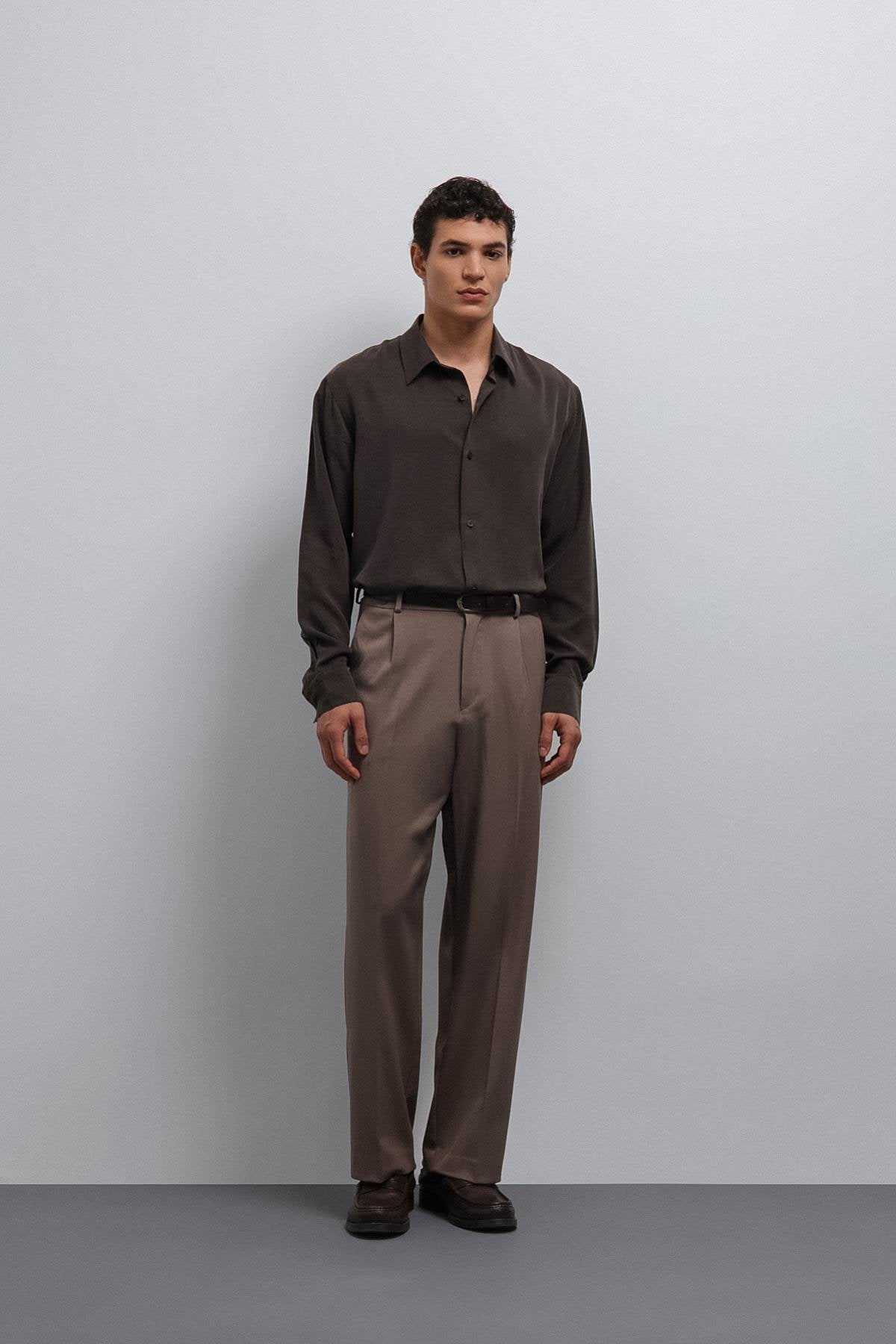 Antioch-Antioch Vizon Relax Fit Pilili Erkek Pantolon-Kumaş Pantolon-2-roqelvaxirum.shop
