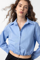 Antioch-Bebe Mavi Crop Poplin Kadın Gömlek-Gömlek-3-roqelvaxirum.shop