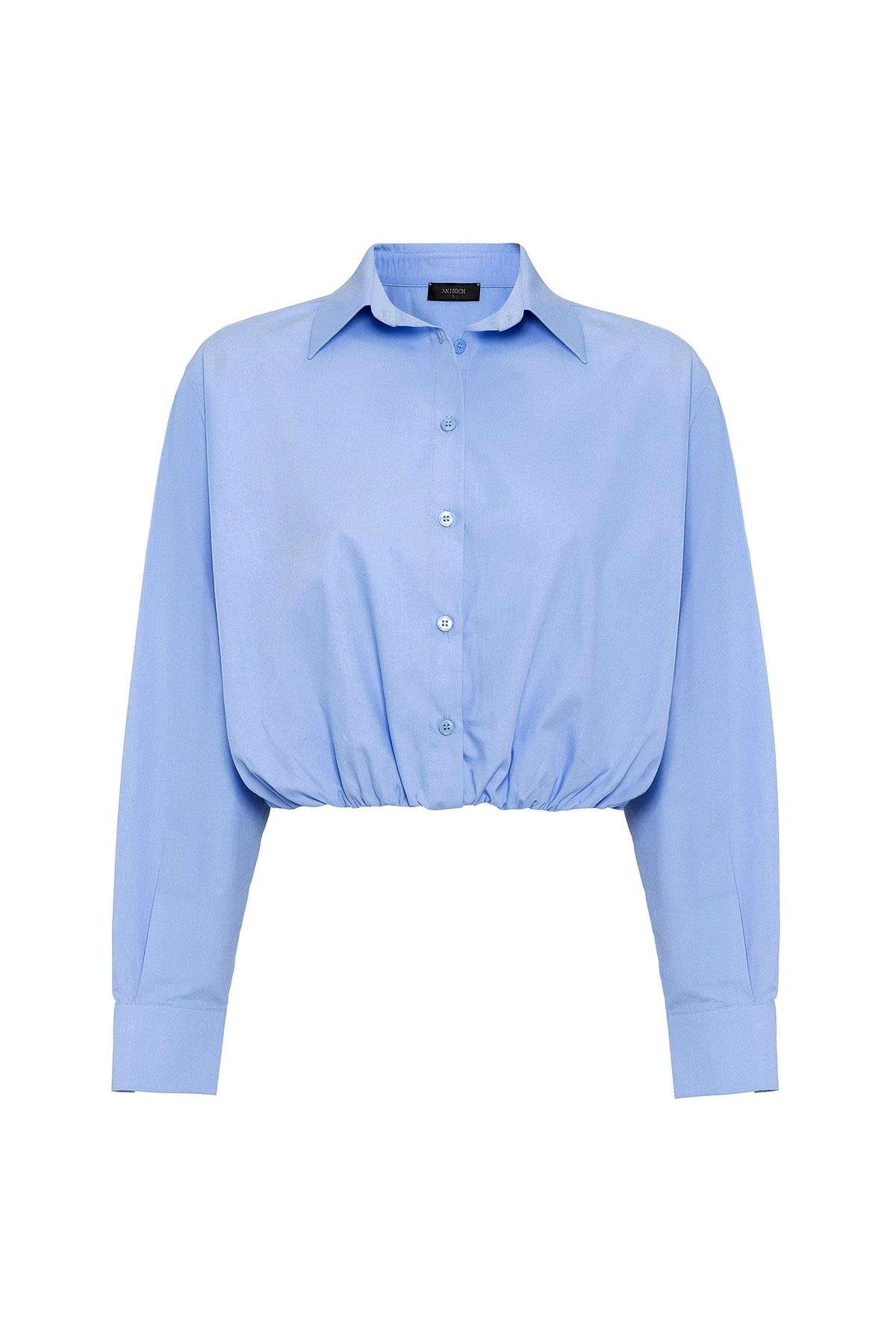 Antioch-Bebe Mavi Crop Poplin Kadın Gömlek-Gömlek-5-roqelvaxirum.shop
