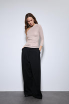 Antioch-Bej Asimetrik Yaka Top-Top-1-roqelvaxirum.shop