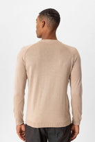 Antioch-Bej Bisiklet Yaka Slim Fit Triko Kazak-Kazak & Triko-5-roqelvaxirum.shop