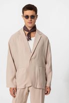 Antioch-Bej Oversize Astarsız Erkek Blazer Ceket-Ceket-1-roqelvaxirum.shop