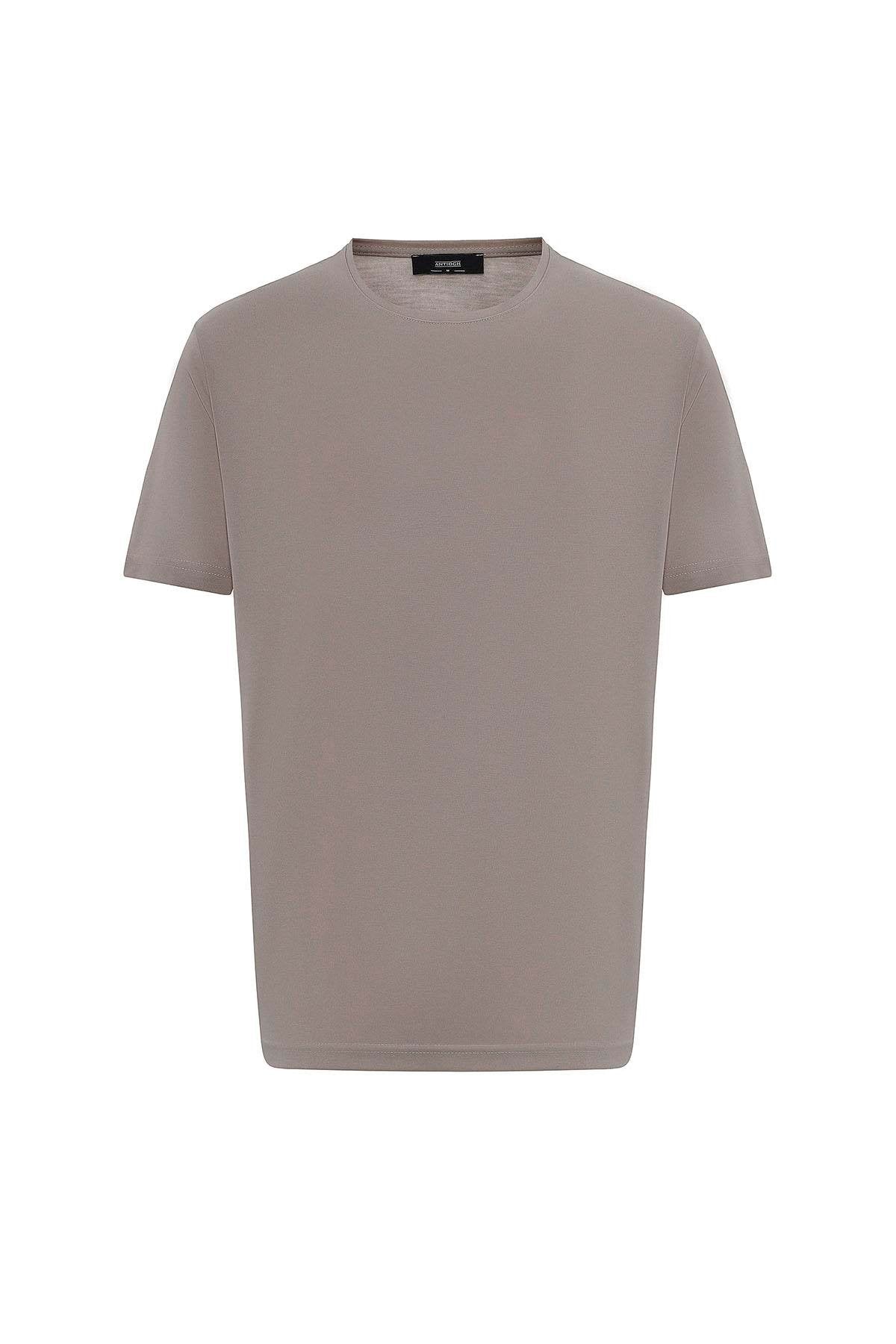 Antioch-Bej Regular Fit Modal Teknik Kumaş Erkek T Shirt-T-Shirts-6-roqelvaxirum.shop