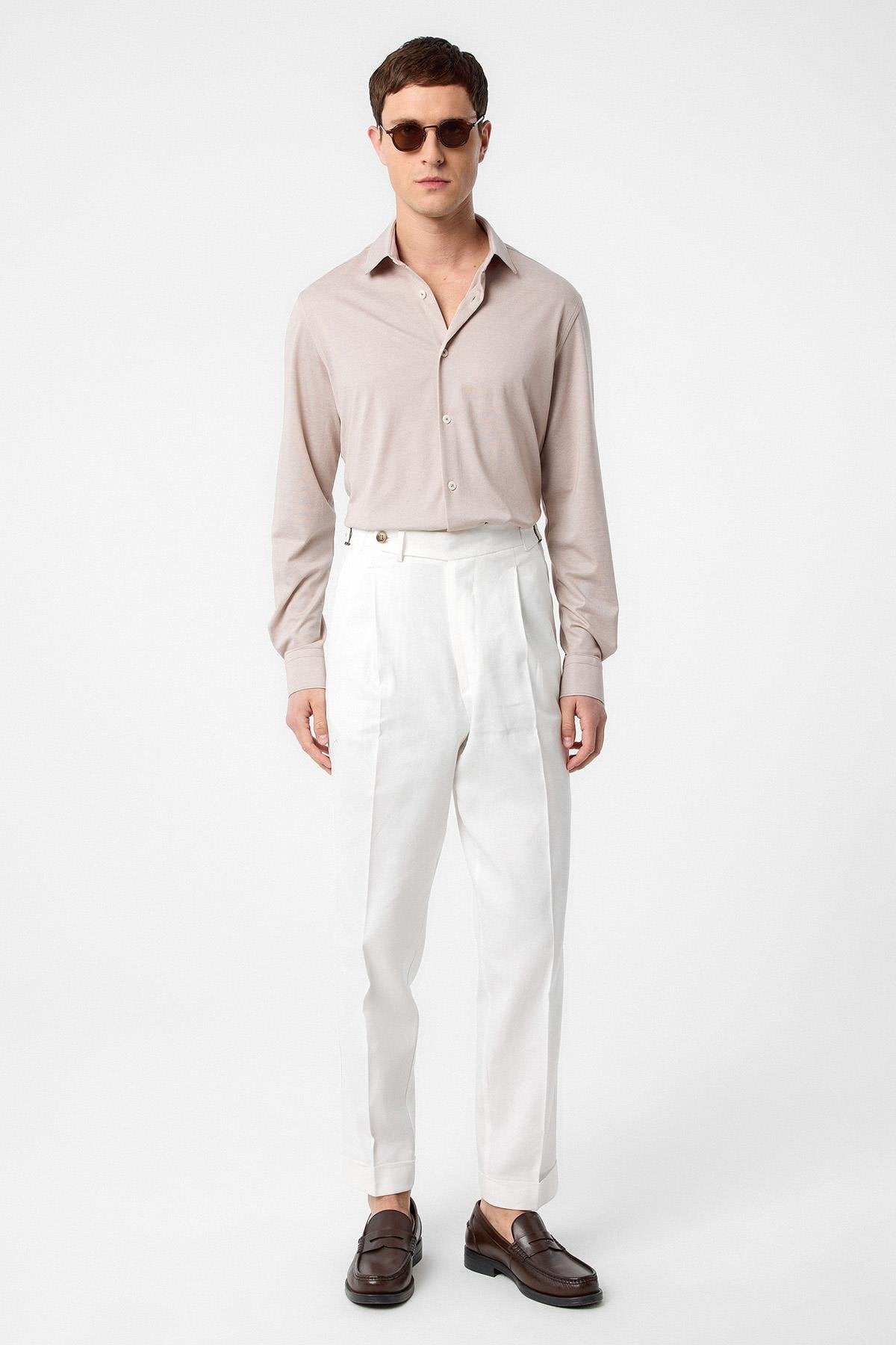 Antioch-Antioch Bej Slim Fit Erkek Gömlek-Gömlek-2-roqelvaxirum.shop