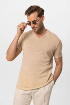 Antioch-Bej V Yaka Basic Erkek T Shirt-T-Shirts-5-roqelvaxirum.shop