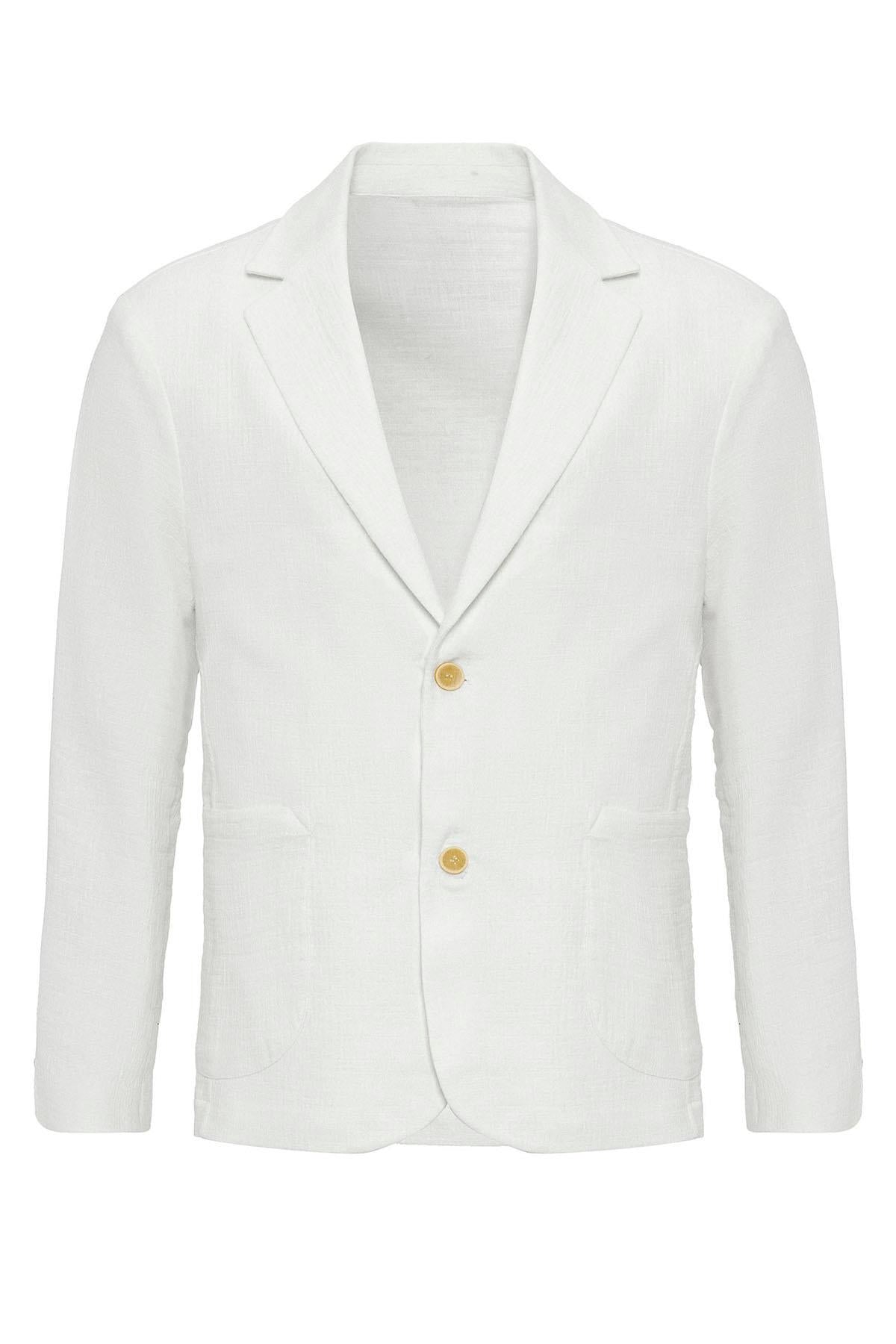 Antioch-Beyaz Astarsız Torba Cepli Erkek Blazer Ceket-Ceket-6-roqelvaxirum.shop