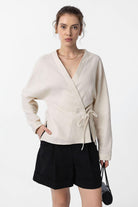Antioch-Beyaz Bağlamalı Kimono Kadın Gömlek-Gömlek-1-roqelvaxirum.shop