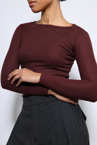 Antioch-Bordo Basic Uzun Kollu T Shirt-T-Shirt-3-roqelvaxirum.shop