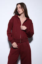 Antioch-Antioch Bordo Kapüşonlu Kadın Sweatshirt-Sweatshirt-2-roqelvaxirum.shop