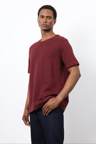 Antioch-Bordo Regular Fit Basic Erkek T Shirt-T-Shirt-3-roqelvaxirum.shop