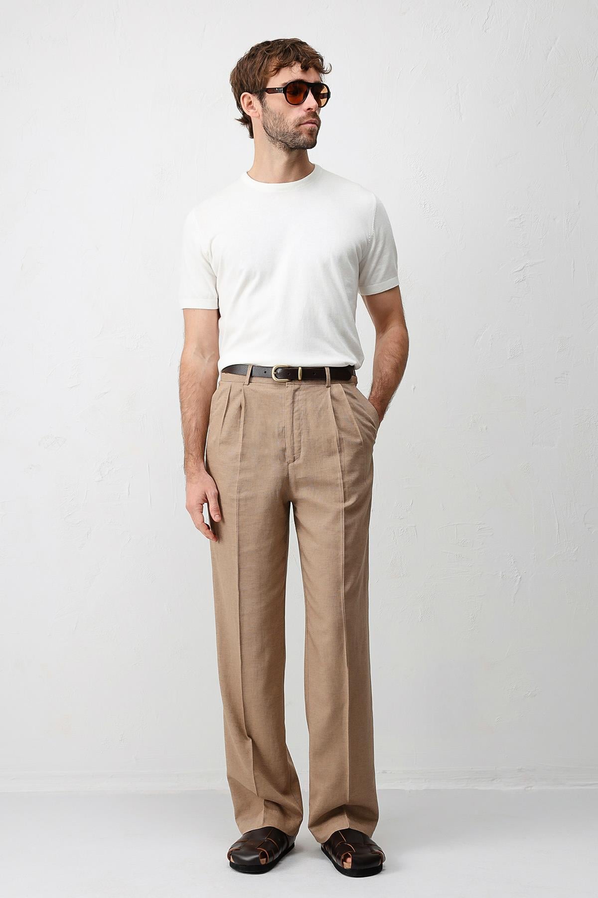 Antioch Ekru Comfort Slim Triko T-Shirt