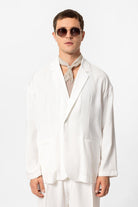 Antioch-Ekru Oversize Astarsız Erkek Blazer Ceket-Ceket-1-roqelvaxirum.shop