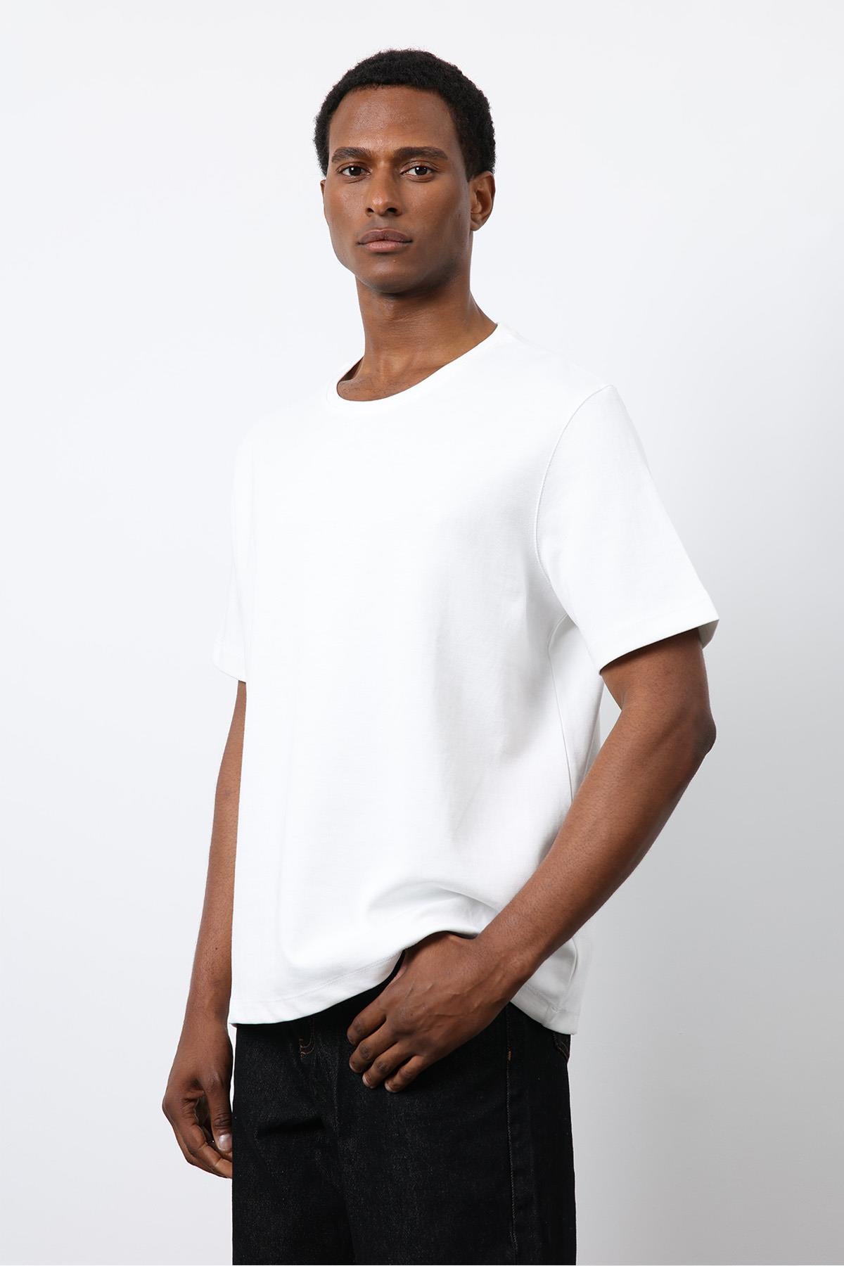 Antioch-Ekru Regular Fit Basic Erkek T Shirt-T-Shirt-3-roqelvaxirum.shop