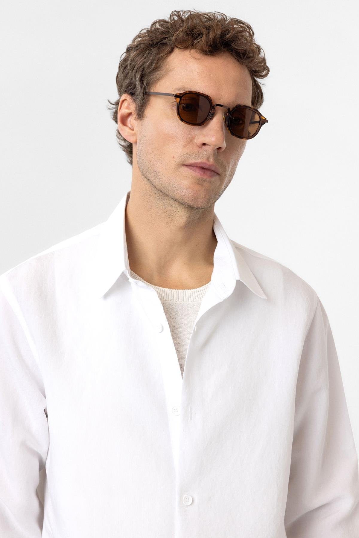 Antioch-Ekru Relax Fit Modal Kumaş Erkek Gömlek-Gömlek-5-roqelvaxirum.shop