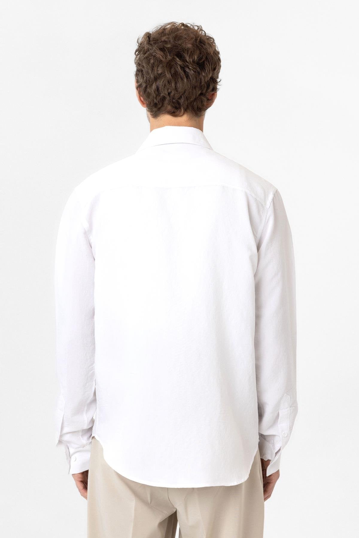Antioch-Ekru Relax Fit Modal Kumaş Erkek Gömlek-Gömlek-6-roqelvaxirum.shop