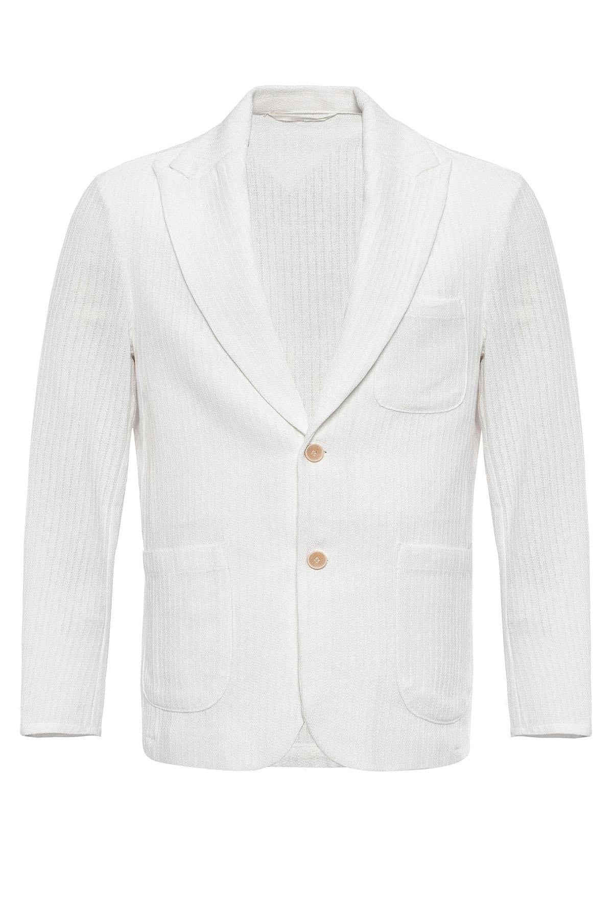 Antioch-Ekru Torba Cepli Astarsız Erkek Blazer Ceket-Ceket-6-roqelvaxirum.shop