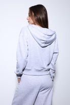 Antioch-Antioch Gri Melanj Kapüşonlu Kadın Sweatshirt-Sweatshirt-5-roqelvaxirum.shop