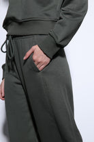 Antioch-Antioch Haki Basic Düz Paça Kadın Eşofman Altı-Eşofman-4-roqelvaxirum.shop