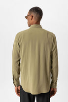 Antioch-Haki Teknik Tencel Kumaş Erkek Gömlek-Gömlek-5-roqelvaxirum.shop