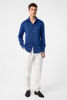 Antioch-İndigo Slim Fit Erkek Gömlek-Gömlek-3-roqelvaxirum.shop
