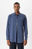 Antioch-İndigo Teknik Tencel Kumaş Erkek Gömlek-Gömlek-1-roqelvaxirum.shop