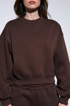 Antioch-Kahve Basic Kadın Sweatshirt-Sweatshirt-5-roqelvaxirum.shop