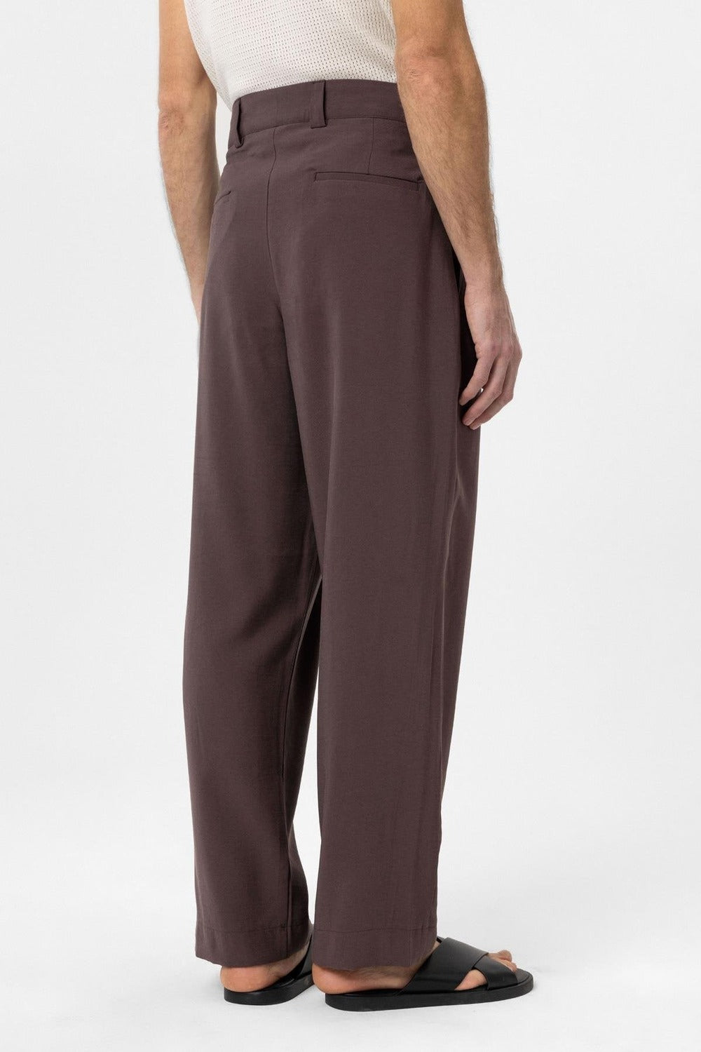 Antioch-Kahve Pileli Baggy Fit Erkek Pantolon-Kumaş Pantolon-7-roqelvaxirum.shop