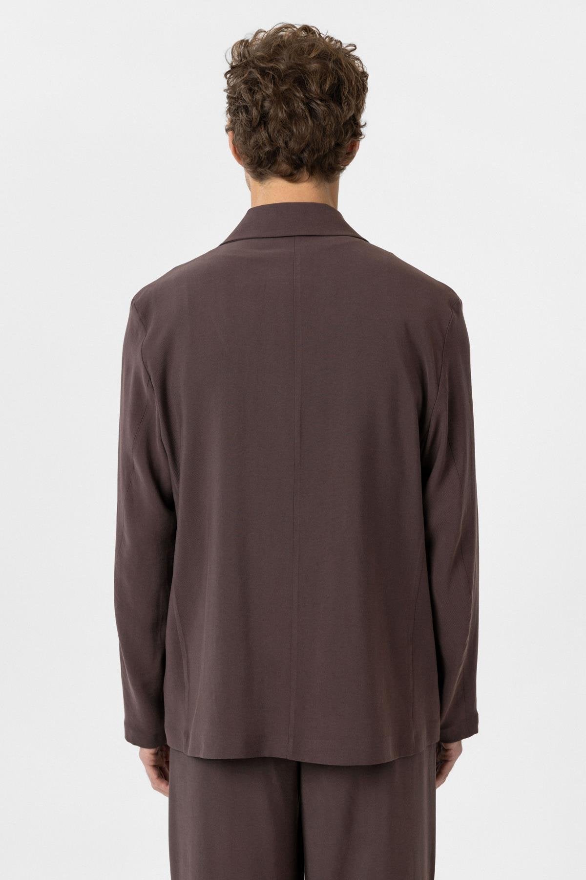 Antioch-Kahve Relax Fit Diagonel İnce Erkek Blazer Ceket-Blazer Ceket-6-roqelvaxirum.shop