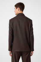 Antioch-Kahve Relax Fit Keten Karışımlı Erkek Blazer Ceket-Blazer Ceket-4-roqelvaxirum.shop