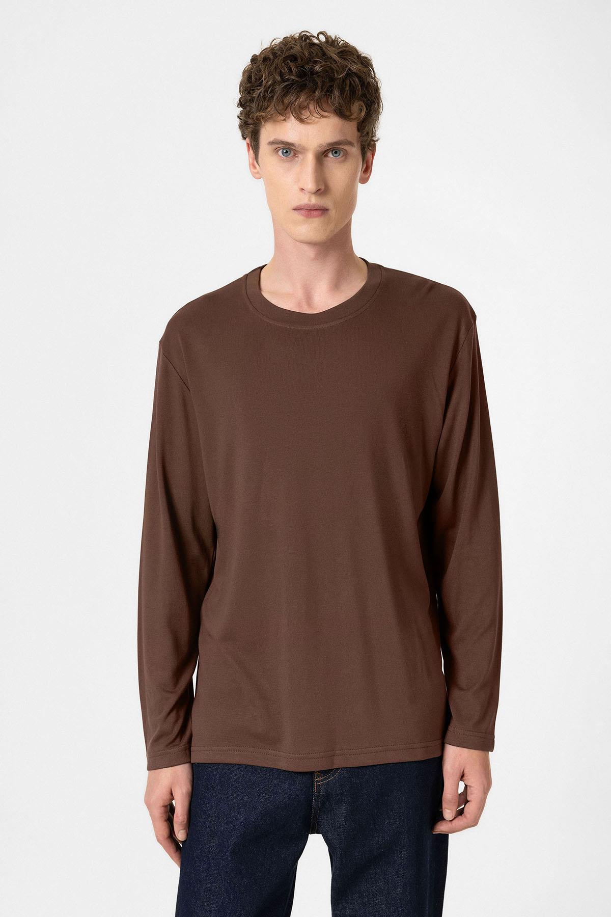 Antioch-Kahve Relaxed Fit Basic Erkek T Shirt-T-Shirts-1-roqelvaxirum.shop