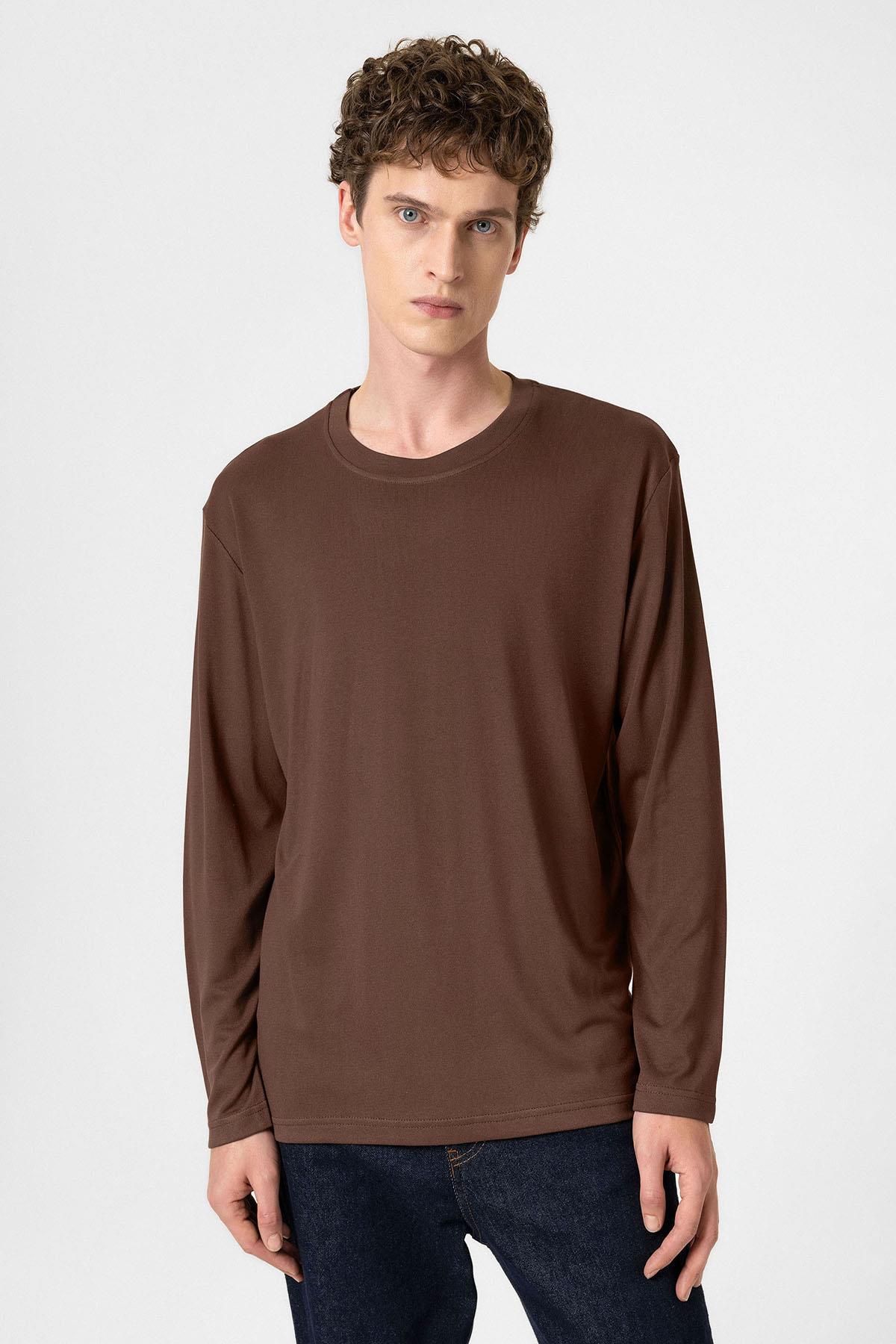 Antioch-Kahve Relaxed Fit Basic Erkek T Shirt-T-Shirts-3-roqelvaxirum.shop