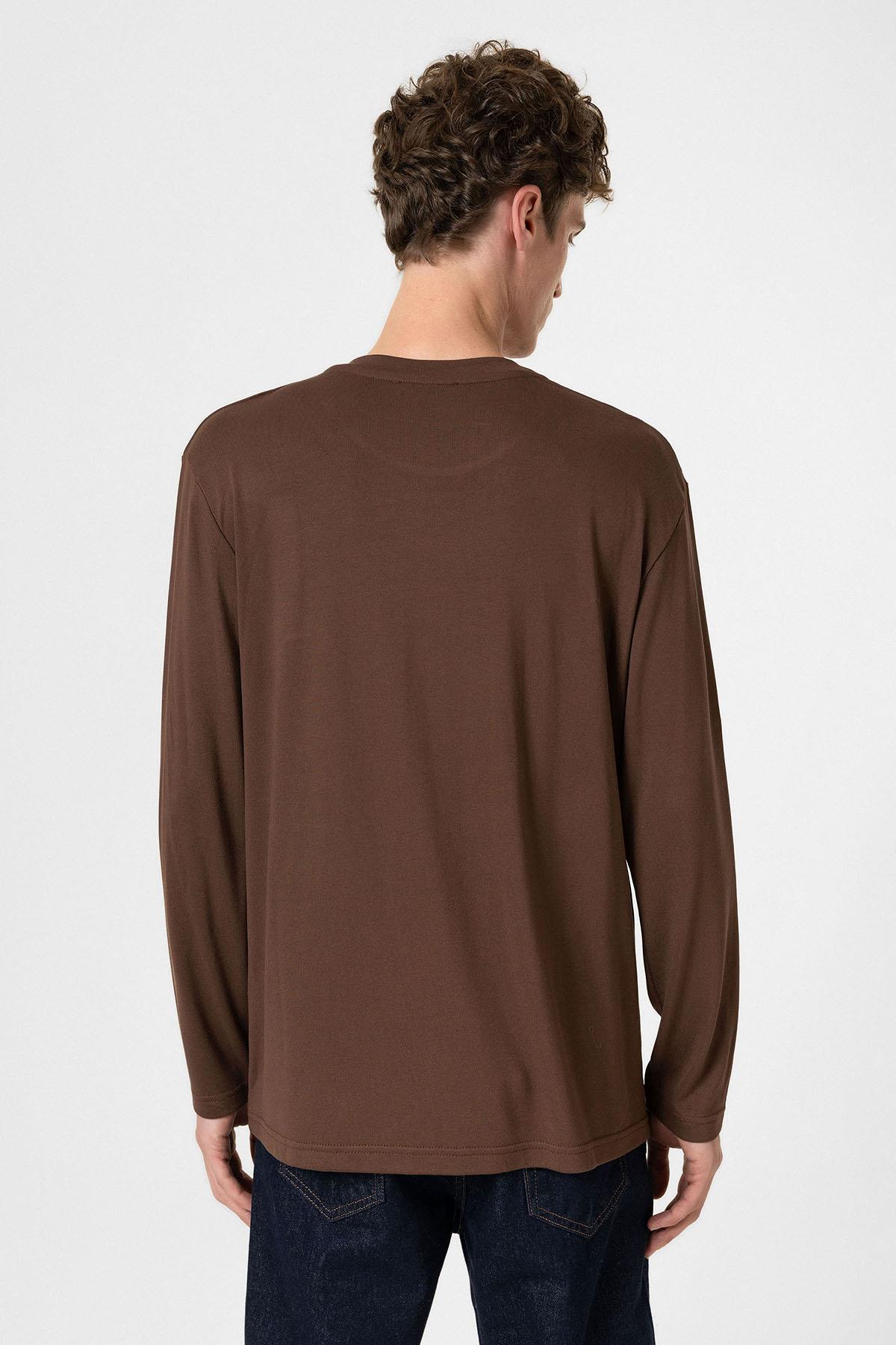 Antioch-Kahve Relaxed Fit Basic Erkek T Shirt-T-Shirts-5-roqelvaxirum.shop