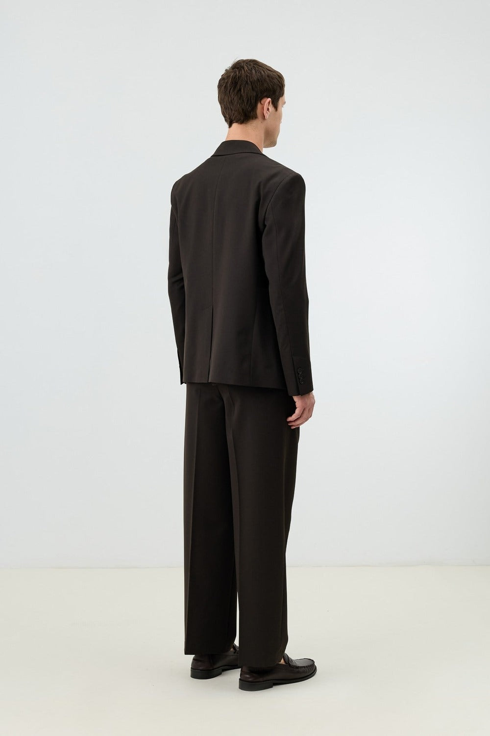Antioch Kahve Relaxed Kruvaze Erkek Blazer Ceket