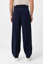 Antioch-Lacivert Modal Kumaş Relax Fit Kemerli Erkek Pantolon-Kumaş Pantolon-5-roqelvaxirum.shop