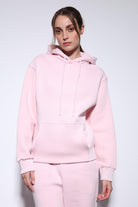 Antioch-Pembe Kapüşonlu Basic Kadın Sweatshirt-Sweatshirt-3-roqelvaxirum.shop