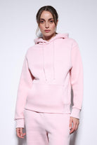 Antioch-Pembe Kapüşonlu Basic Kadın Sweatshirt-Sweatshirt-4-roqelvaxirum.shop